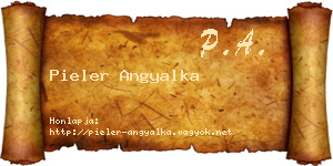 Pieler Angyalka névjegykártya